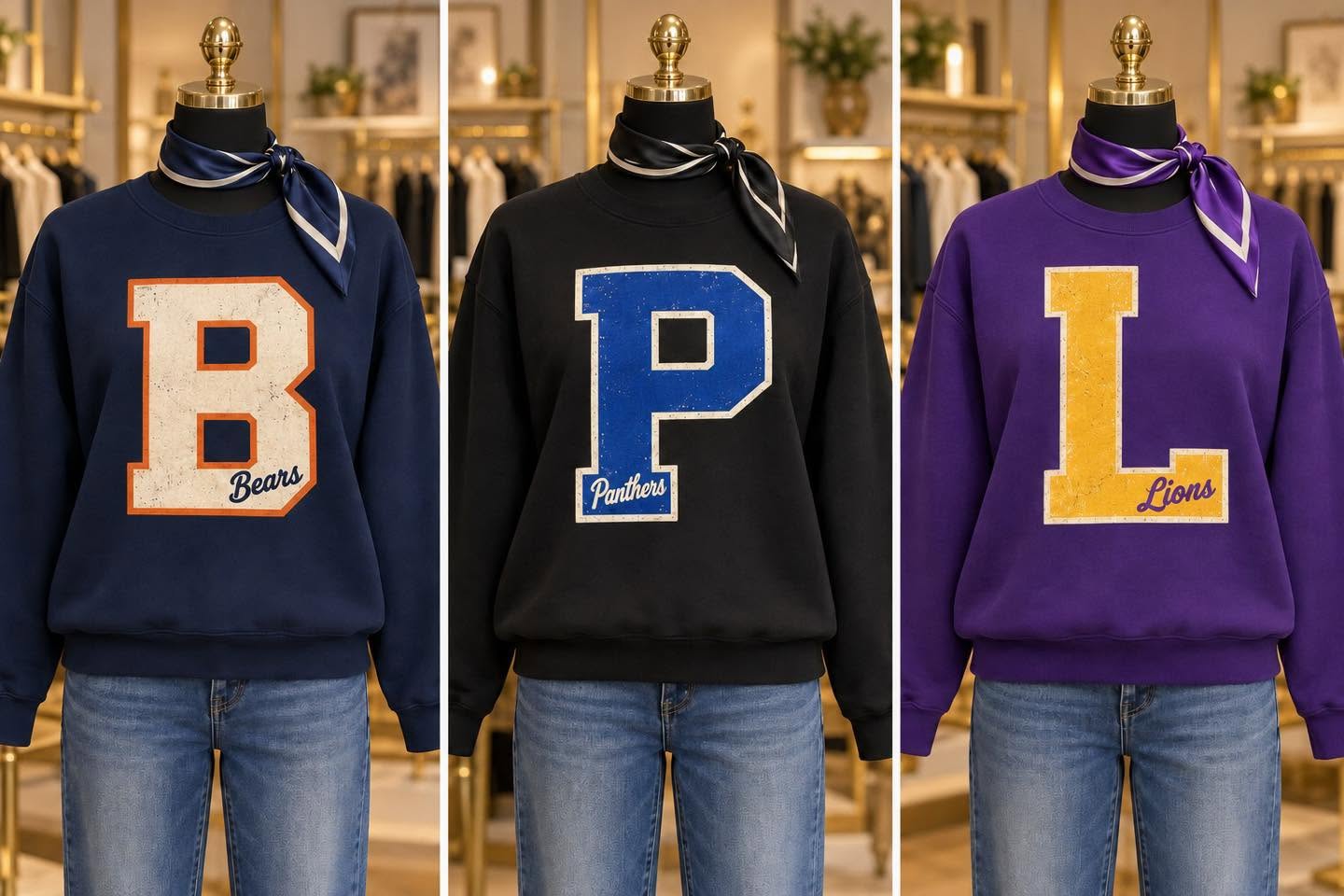 Lions varsity L design shown at right