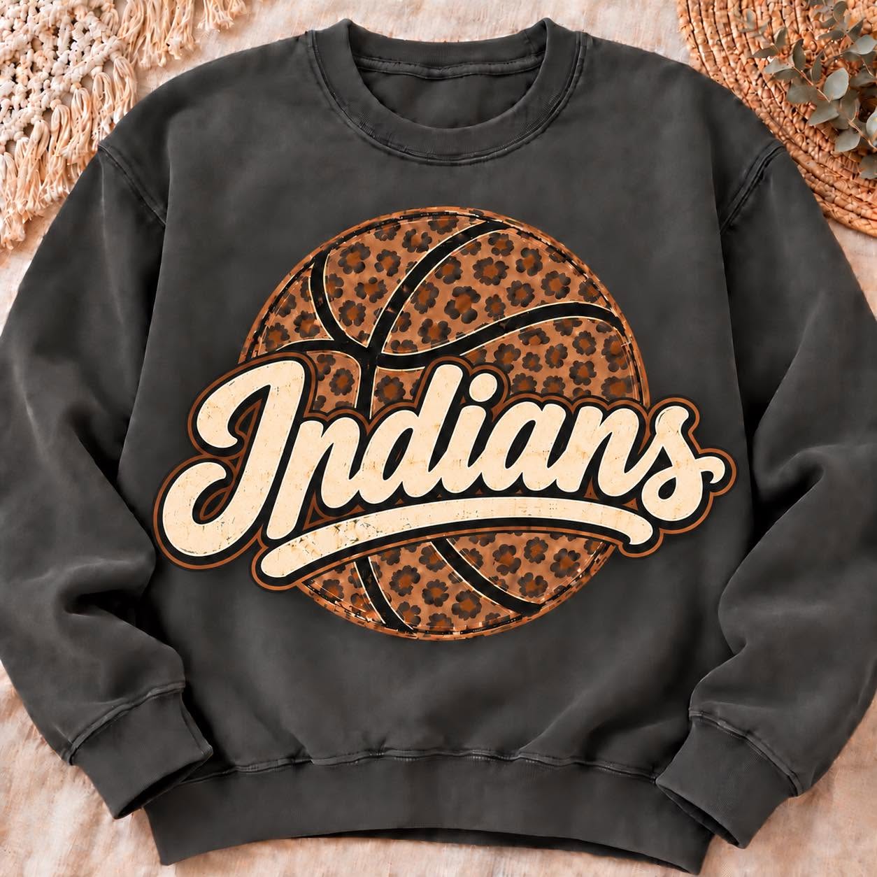 Indians leopard basketball sweatshirt mockup