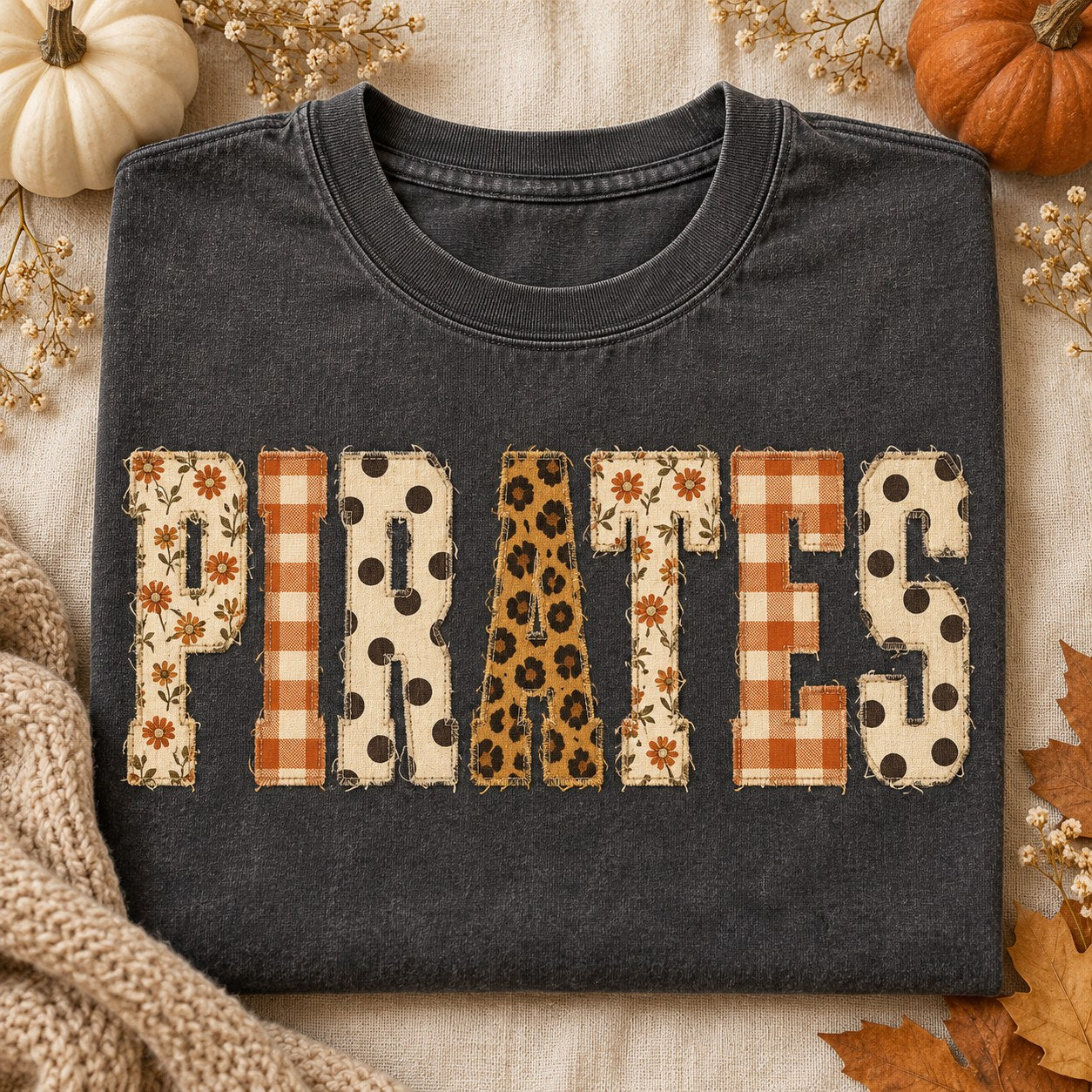 Patchwork Fall Letters Pirates