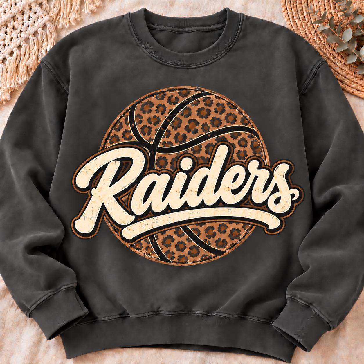 Raiders leopard basketball sweatshirt mockup