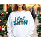 Blue knit-look Let It Snow snowman color mockup