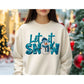 Blue knit-look Let It Snow snowman color mockup