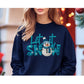Blue knit-look Let It Snow snowman color mockup