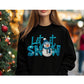 Blue knit-look Let It Snow snowman color mockup