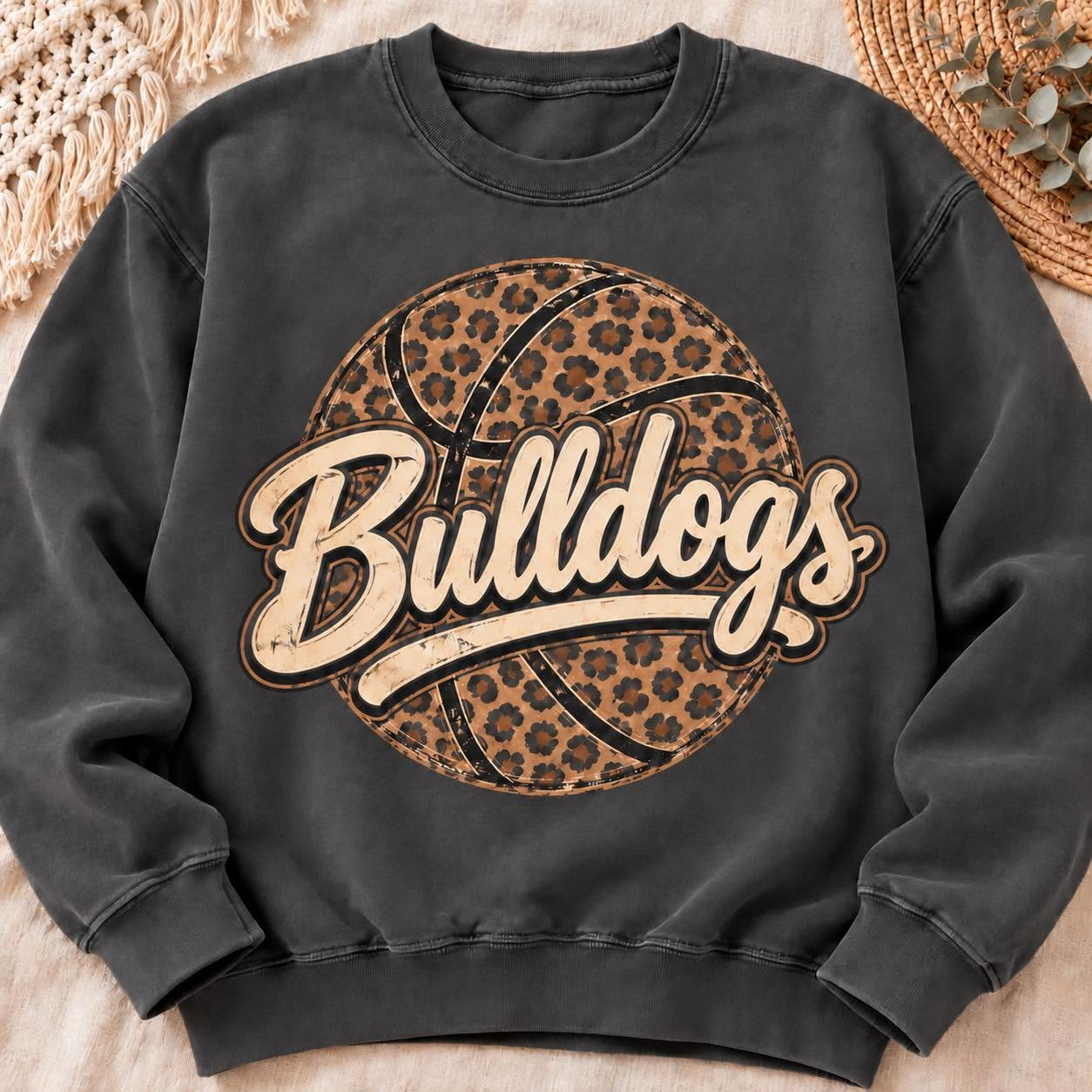 Bulldogs leopard basketball sweatshirt mockup