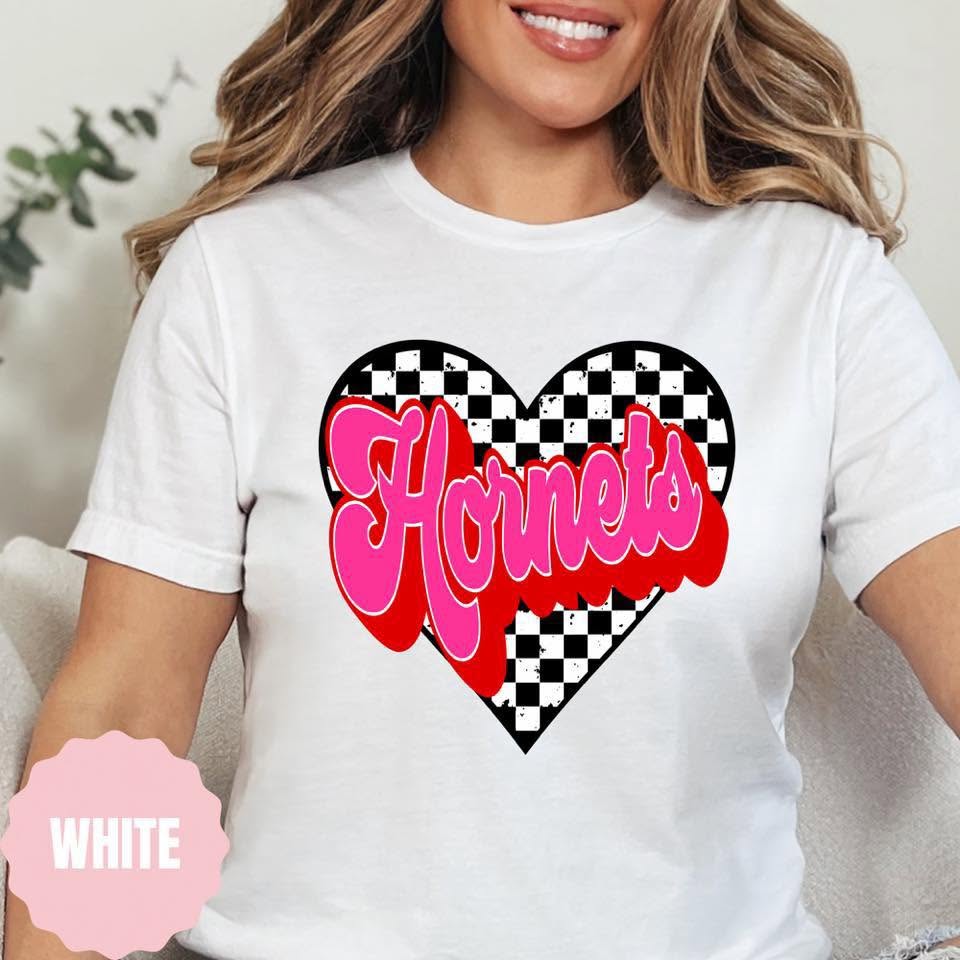 Hornets Checkered Heart