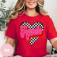 Hornets checkered heart apparel mockup