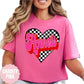 Hornets checkered heart apparel mockup