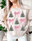 Pink Bows and Christmas Trees