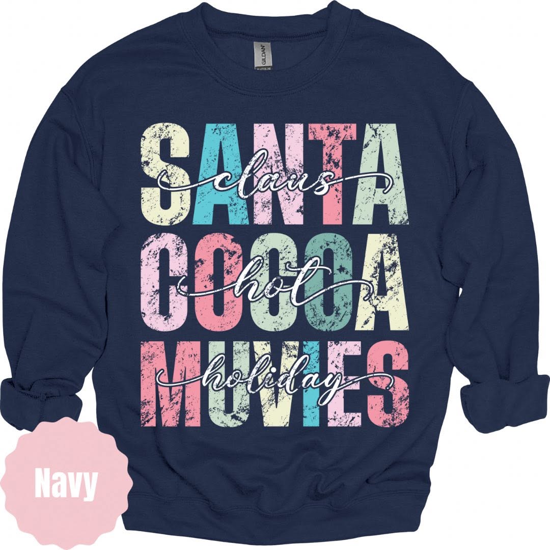 Santa Claus Hot Cocoa Holiday Movies Graphic Apparel color mockup