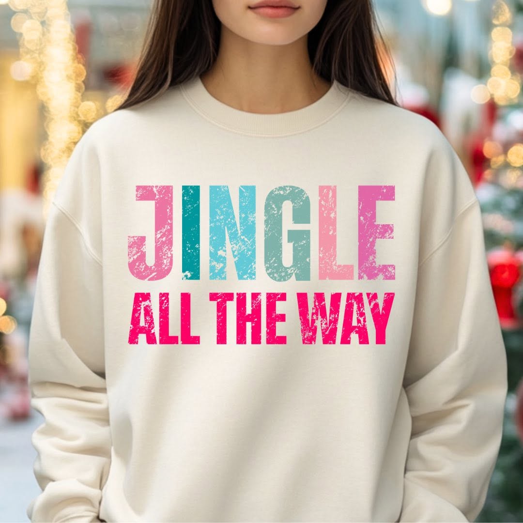 Jingle All the Way Distressed Lettering Graphic Apparel mockup