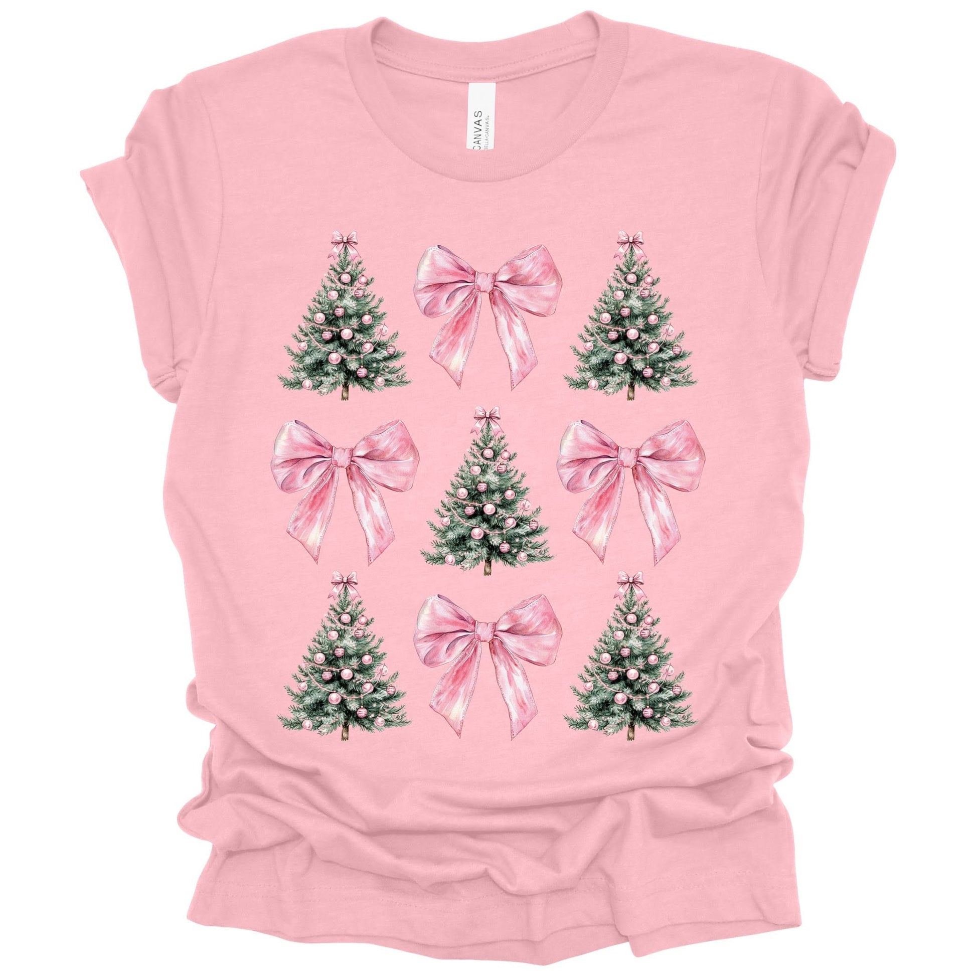 Pink Bows and Christmas Trees