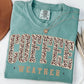 Coffee Weather leopard-print lettering apparel mockup