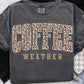 Coffee Weather leopard-print lettering apparel mockup