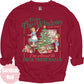 Vintage children decorating a Christmas tree with Deck These Halls lettering
