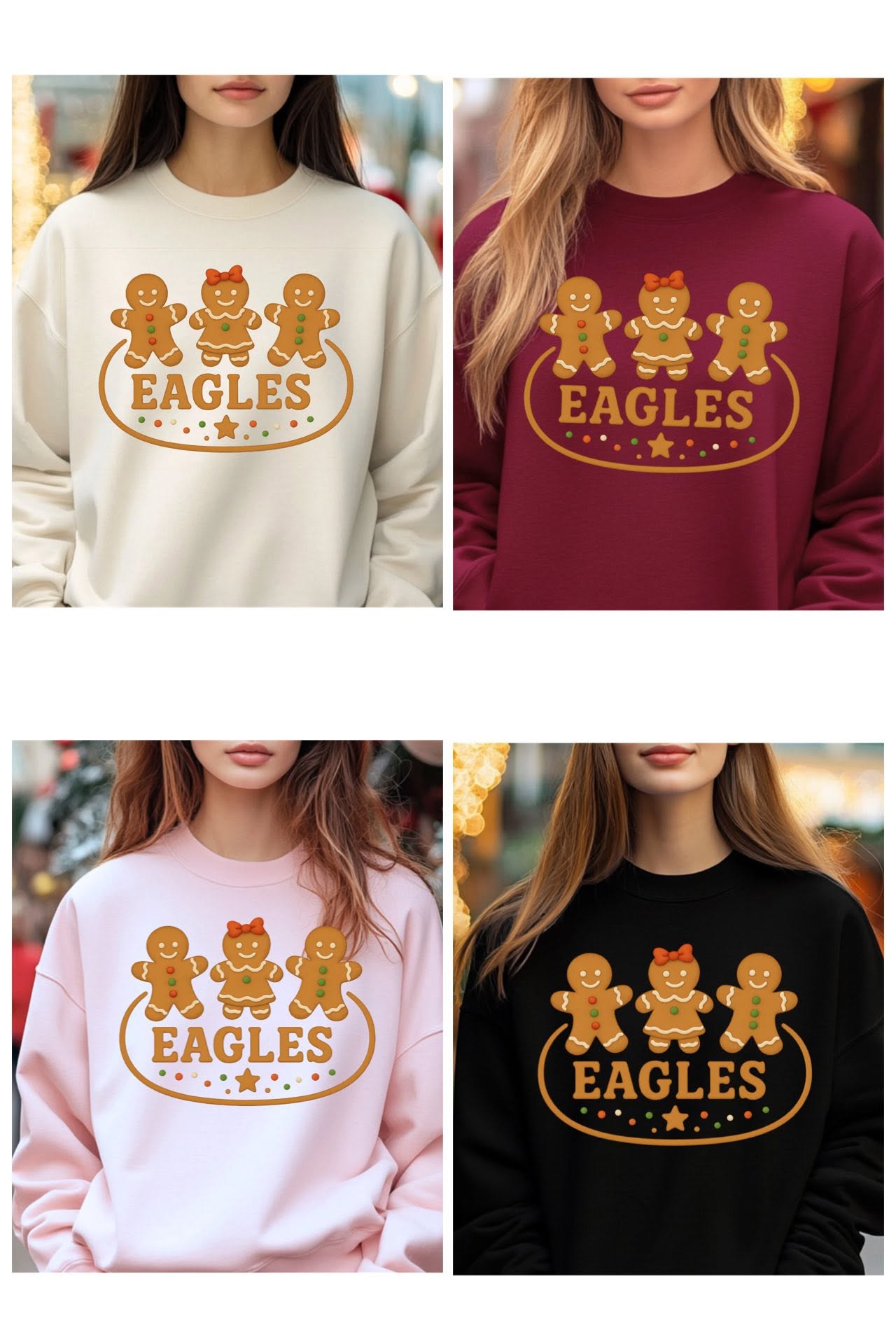 Eagles Gingerbread Trio color mockups