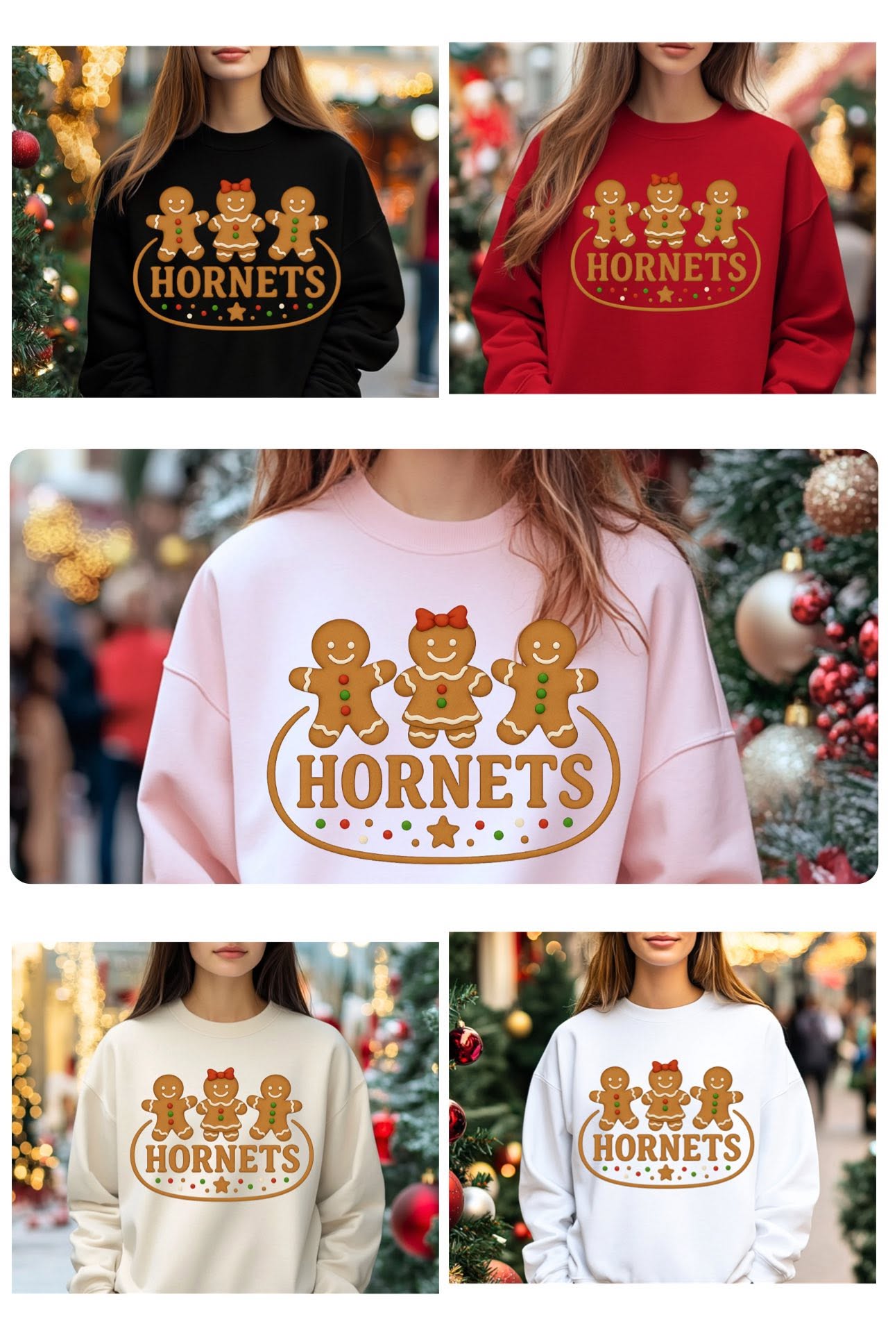 Hornets Gingerbread Trio color mockups