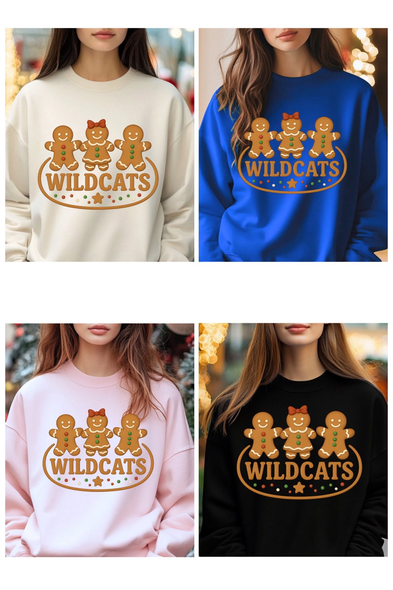 Wildcats Gingerbread Trio color mockups
