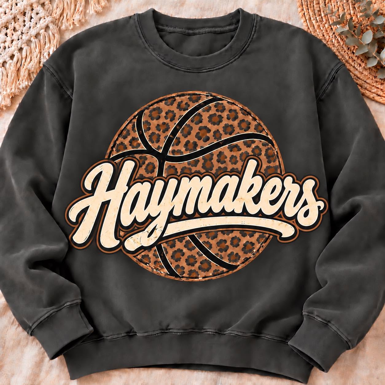Haymakers leopard basketball sweatshirt mockup