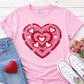 Pink and red layered heart apparel mockup