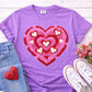 Pink and red layered heart apparel mockup