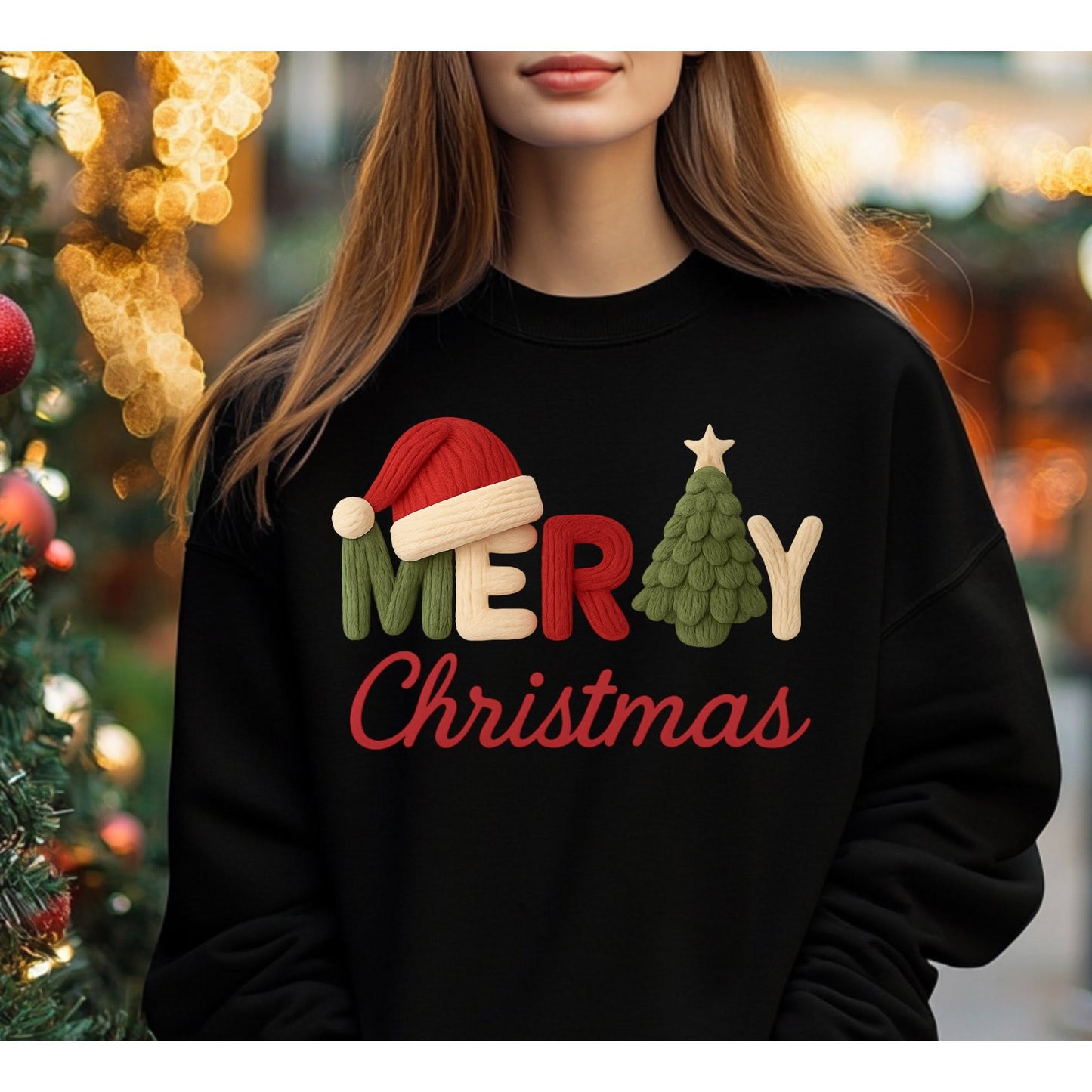 Merry Christmas — Knit Letters and Tree
