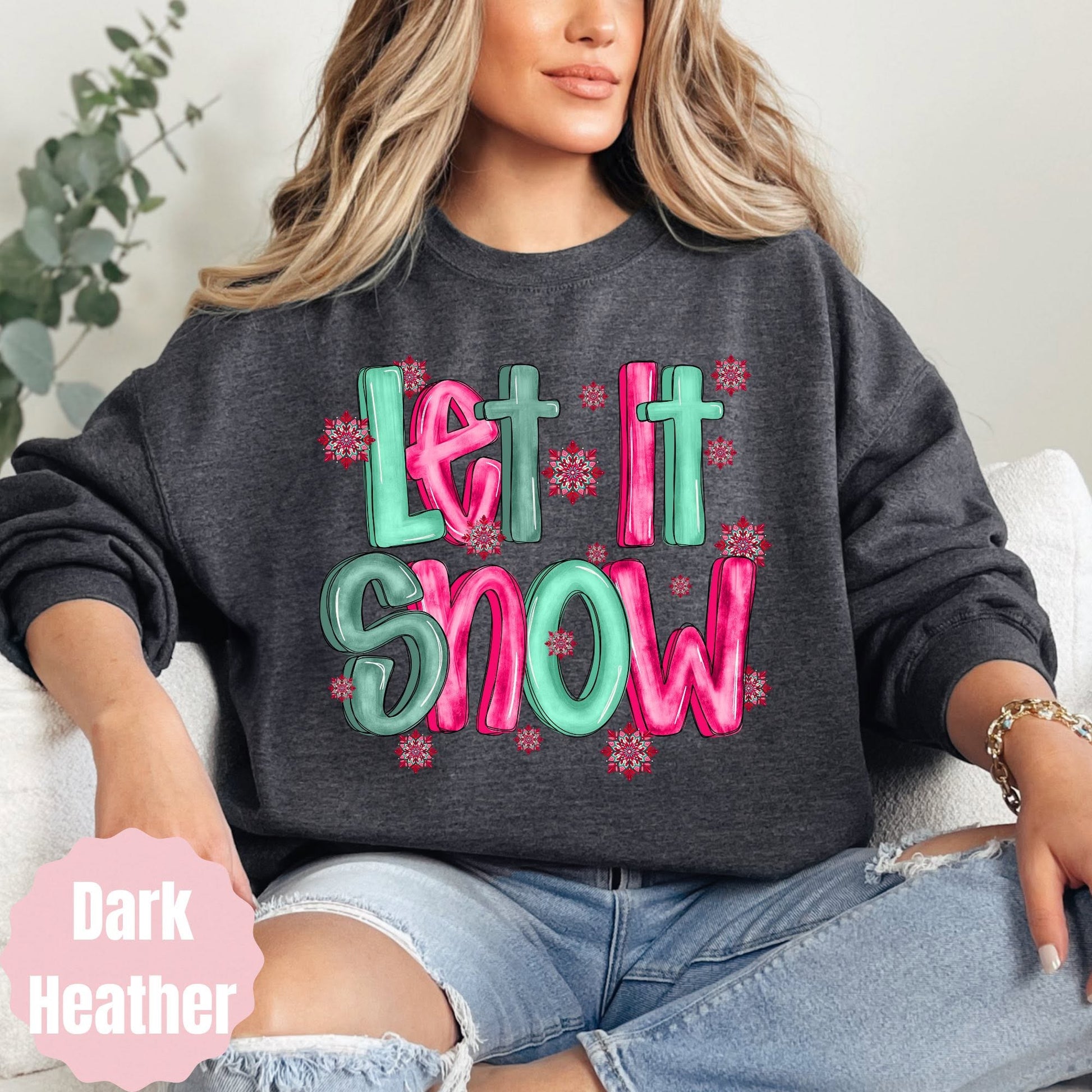 Pink and Green Let It Snow mockup