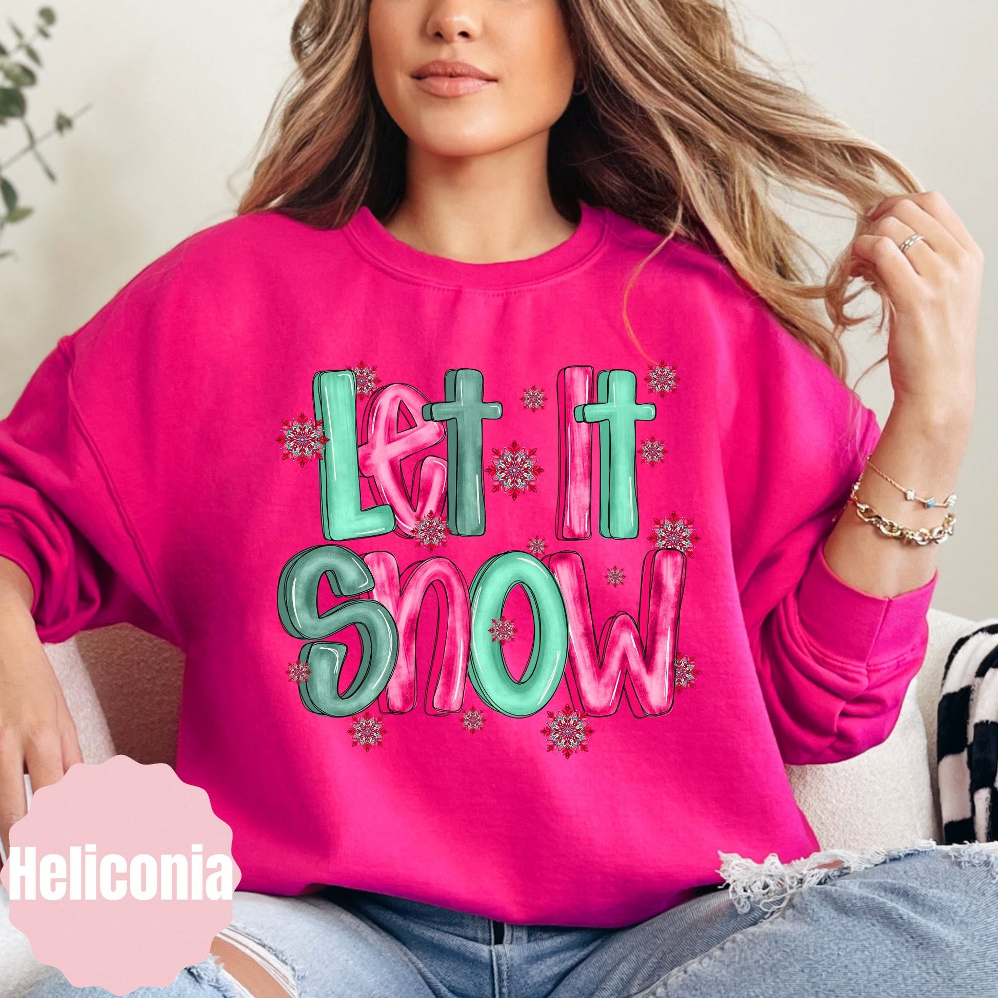Pink and Green Let It Snow mockup
