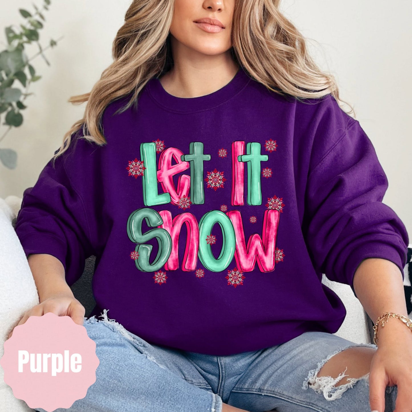 Pink and Green Let It Snow mockup