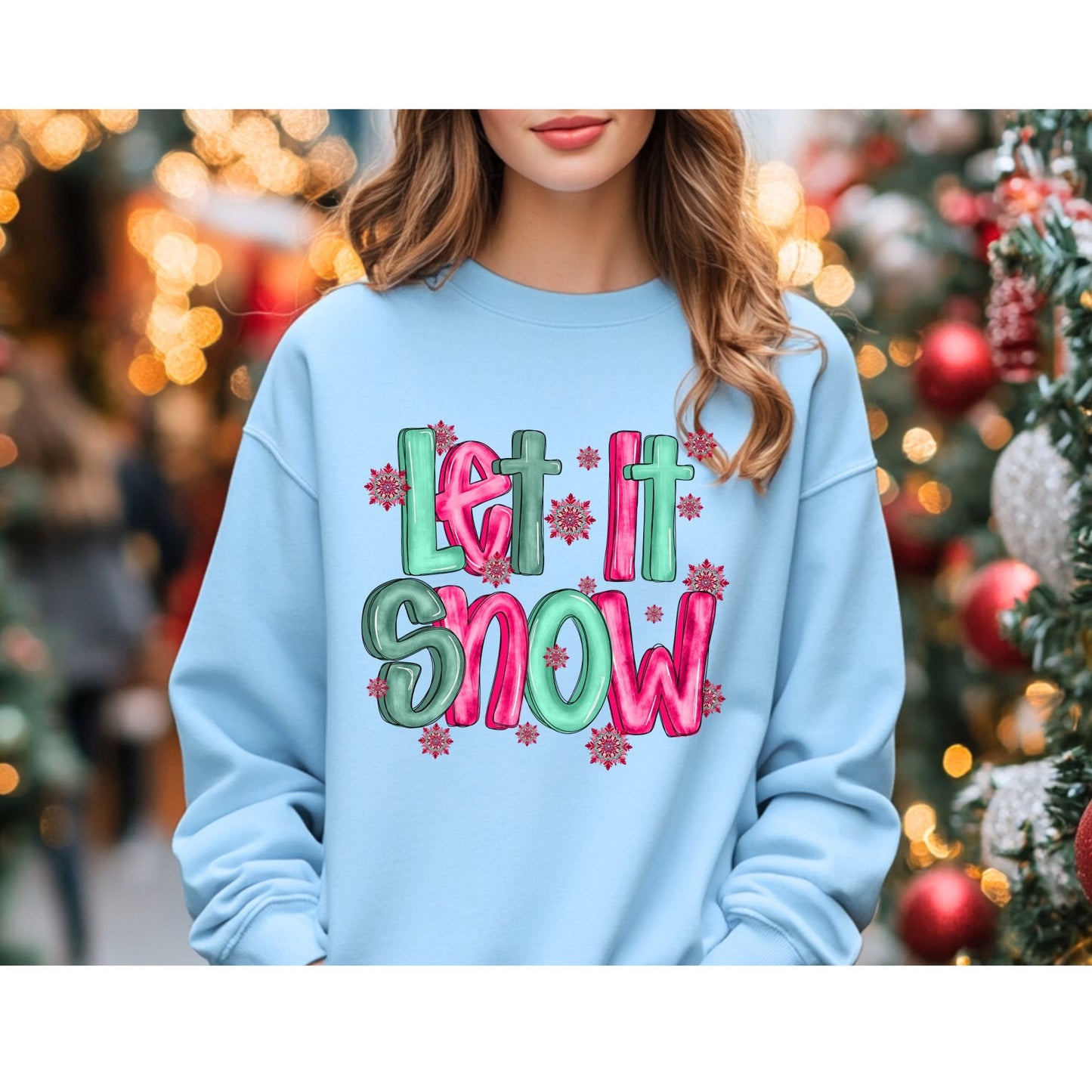 Pink and Green Let It Snow mockup