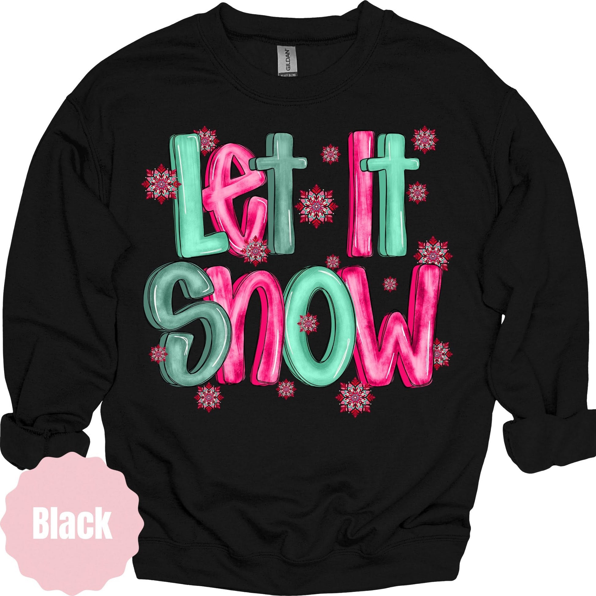 Pink and Green Let It Snow color mockup