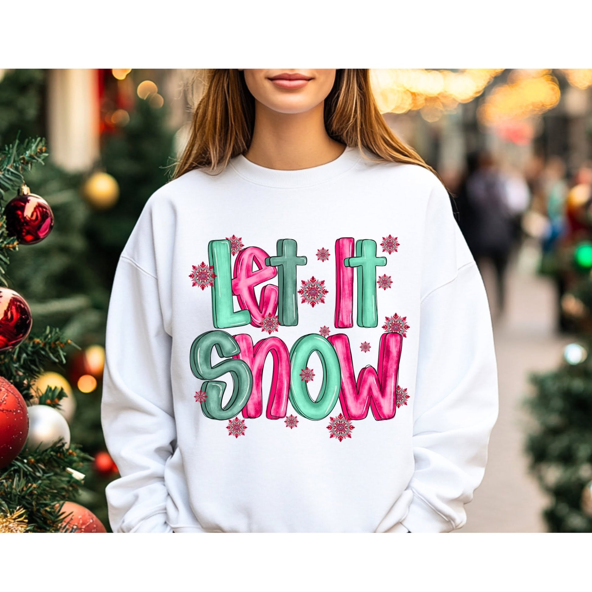 Pink and Green Let It Snow color mockup