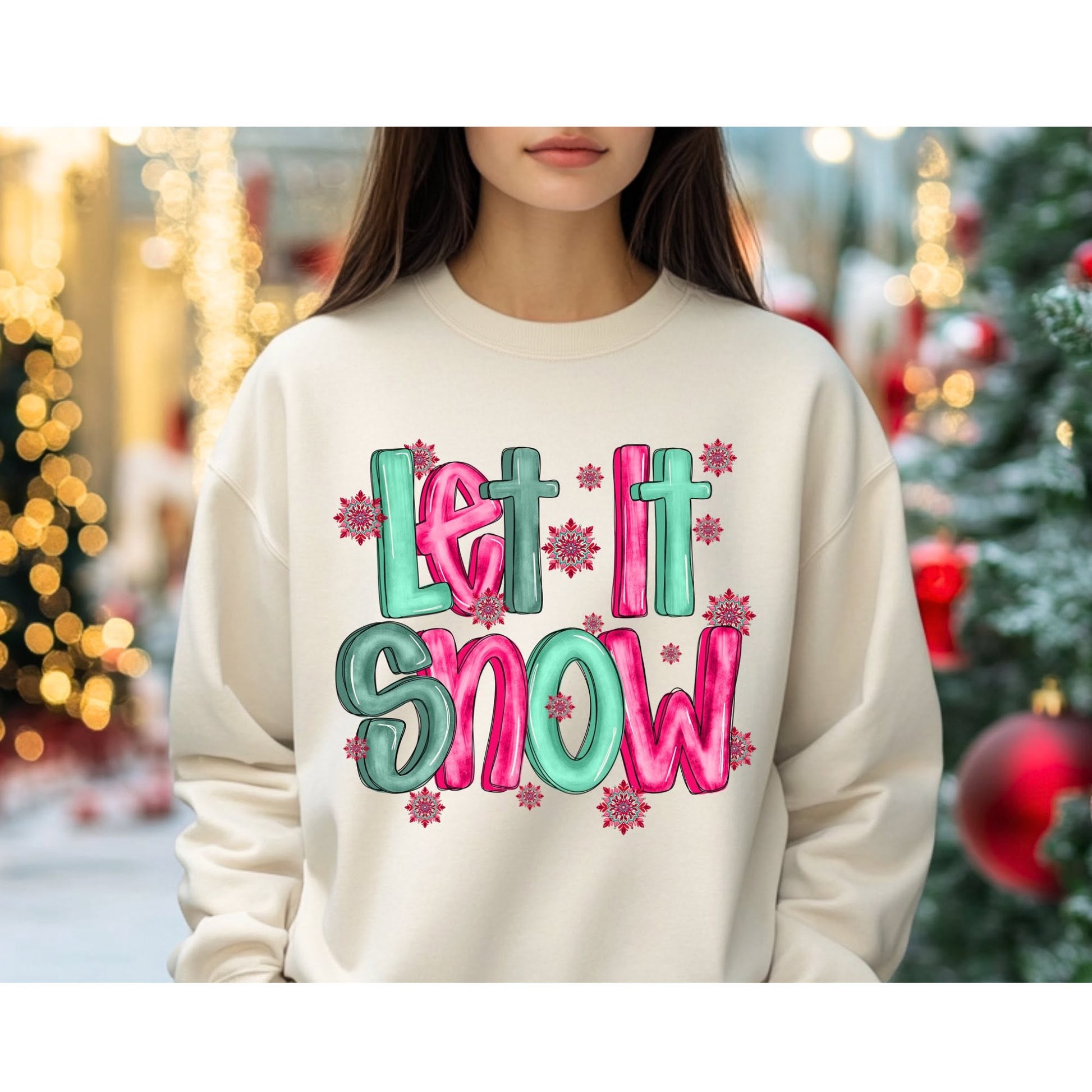 Pink and Green Let It Snow color mockup