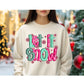 Pink and Green Let It Snow color mockup