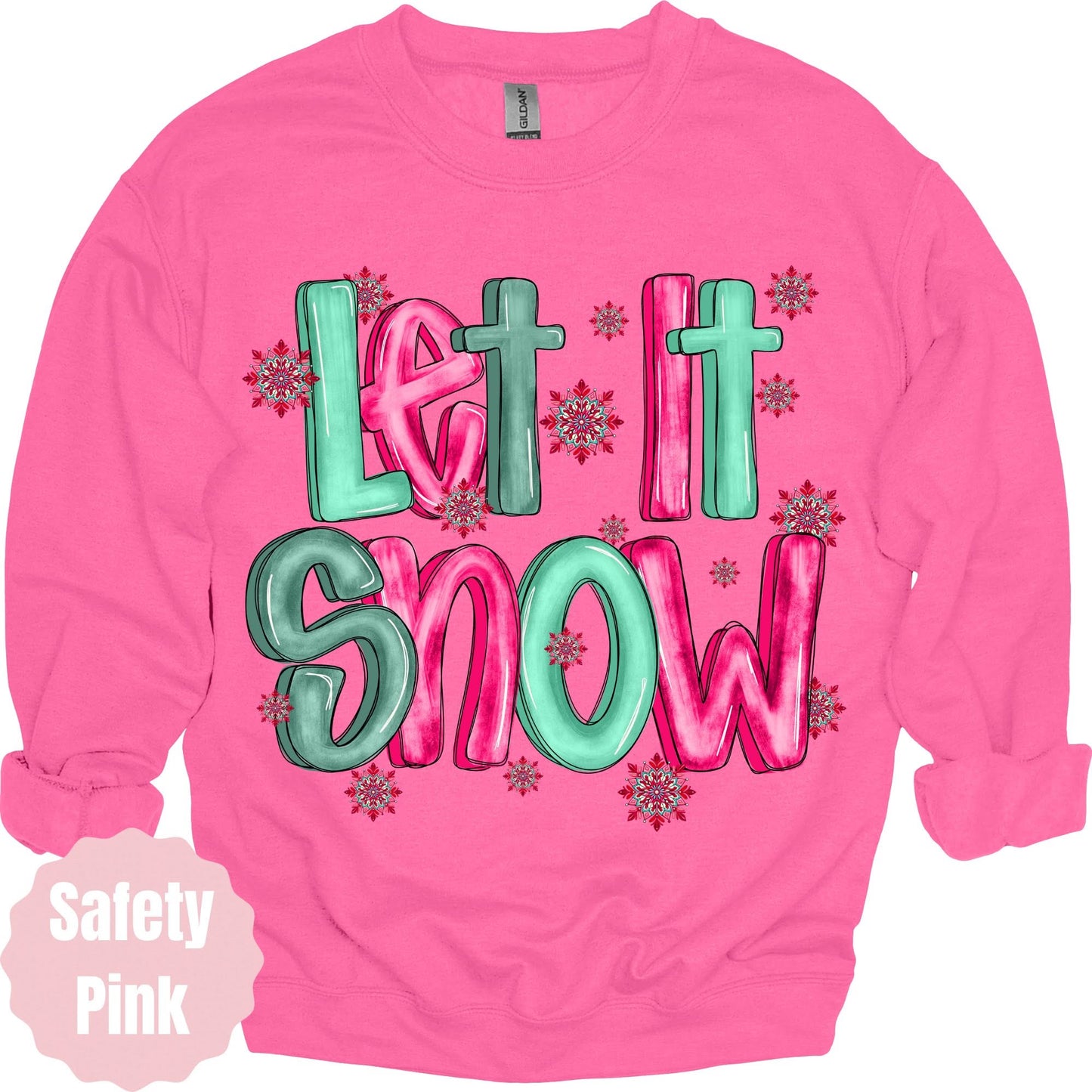 Pink and Green Let It Snow color mockup