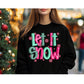 Pink and green Let It Snow apparel mockup