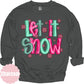 Pink and green Let It Snow apparel mockup