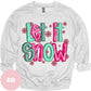 Pink and green Let It Snow apparel mockup