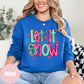 Pink and green Let It Snow apparel mockup