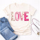 Floral Patchwork LOVE Tee mockup