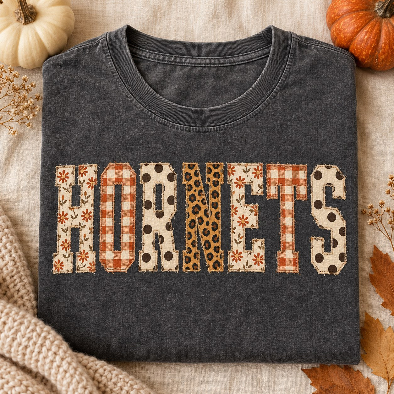 Patchwork Fall Letters Hornets