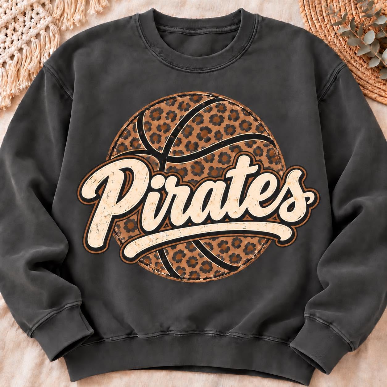 Pirates leopard basketball sweatshirt mockup