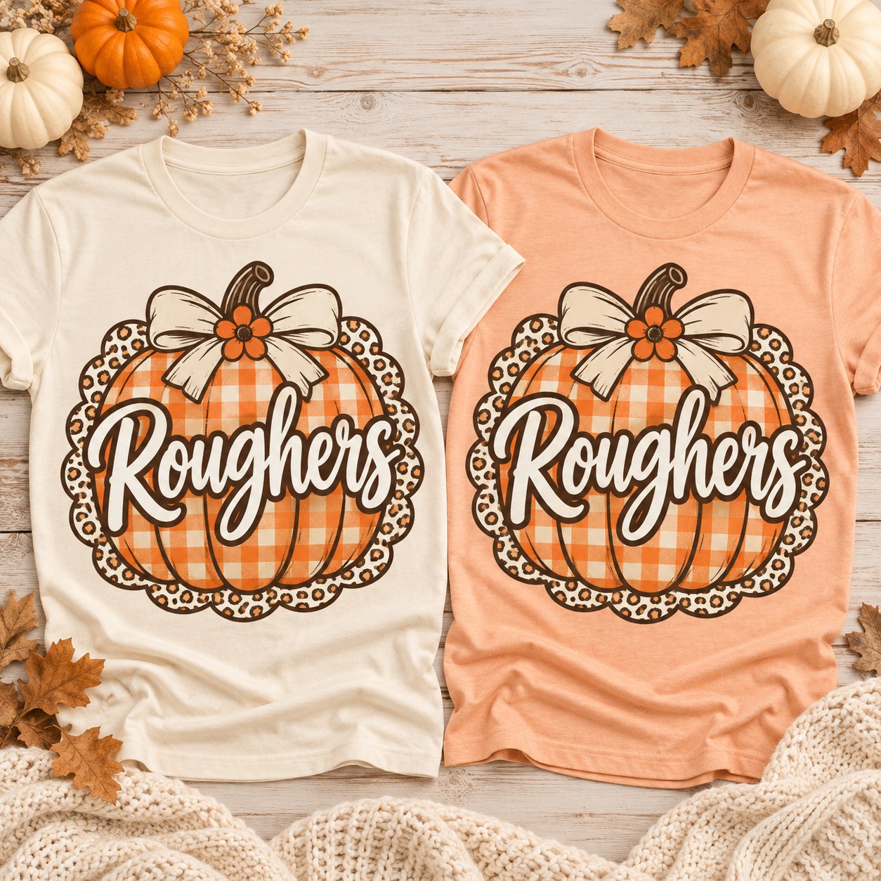 Gingham pumpkin Roughers fall shirt