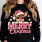 Pink Reindeer Merry Christmas Graphic Apparel mockup