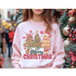 Merry Christmas stitched-look tree trio color mockup