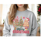 Merry Christmas stitched-look tree trio color mockup