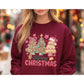Merry Christmas stitched-look tree trio color mockup