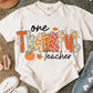 One Thankful Teacher patterned fall lettering