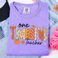 One Thankful Teacher patterned fall lettering