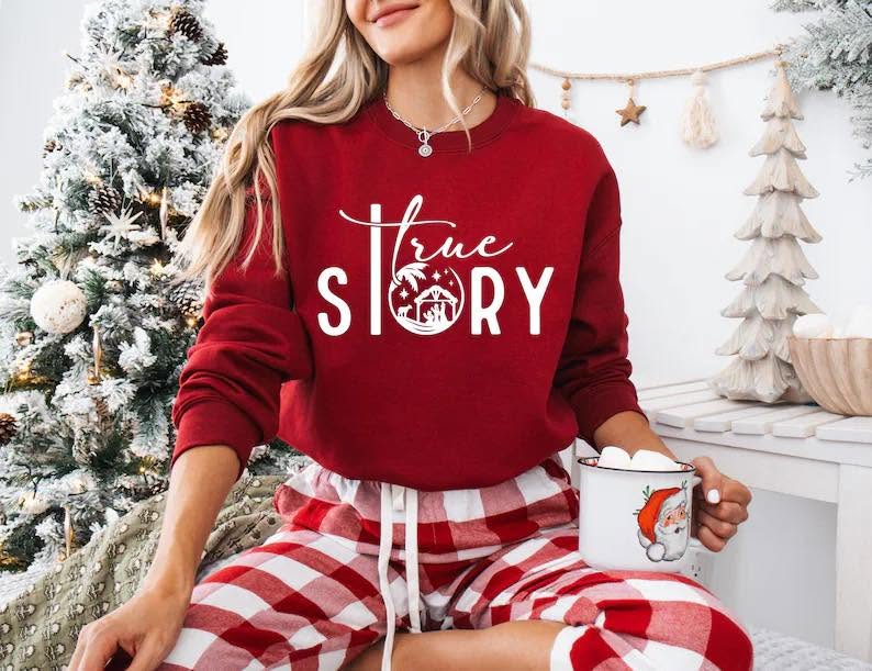 True Story nativity Christmas apparel mockup